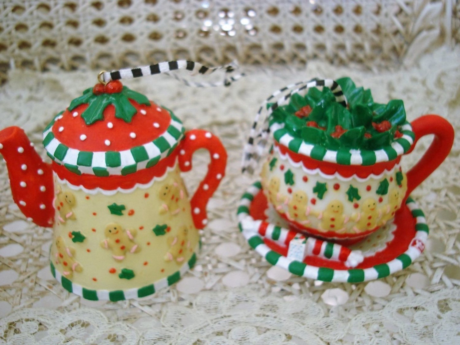 MARY ENGELBREIT SET OF 3 WHIMSICAL TEAPOT GINGERBREAD MAN CHRISTMAS ...