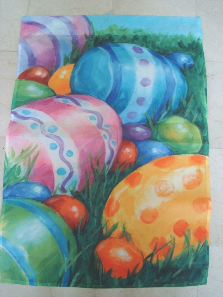 BEAUTIFUL EASTER EGGS DECORATIVE FLAG *NEW*