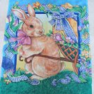GORGEOUS EASTER BUNNY WITH EGG CART DECORATIVE FLAG *NEW*
