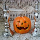 MERCURY GLASS REPRODUCTION HALLOWEEN CANDLE STICKS CANDLE HOLDERS  ***SPOOKY***