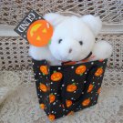 VINTAGE GUND SWEET TREAT WHITE HALLOWEEN BEAR & HALLOWEEN BAG **SO CUTE**