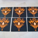 6 HALLOWEEN SKULL GOTHIC ELEGANCE SQUARE PLACE MATS
