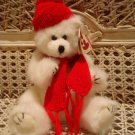 TY WHITE BEAR WITH RED CHRISTMAS HAT & SCARF ***SO CUTE*** NEW