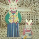TWO EASTER BUNNY FIGURINES EASTER DECOR **VERY CUTE**