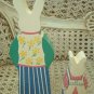 TWO EASTER BUNNY FIGURINES EASTER DECOR **VERY CUTE**