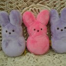 ADORABLE SET OF 3 EASTER BUNNIES ONE PINK AND TWO LAVENDER **SO CUTE**