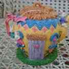 UNIQUE MINIATURE EASTER BUNNY TEAPOT HOUSE #3 *OPENS TO REVEAL INSIDE SCENE*