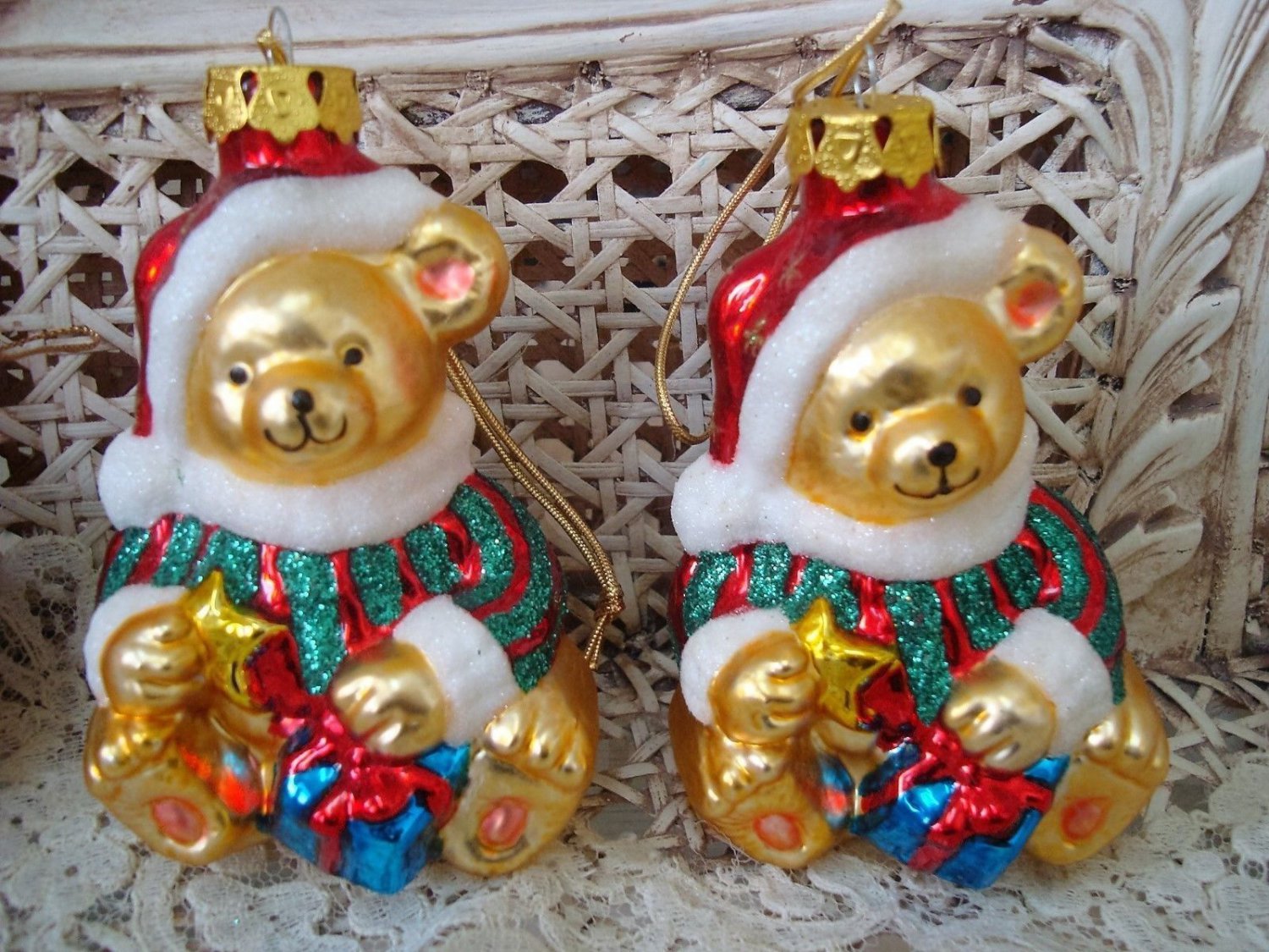 plush teddy bear christmas ornaments