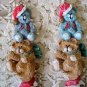 2 BEAR COLLECTOR CHRISTMAS ORNAMENTS STACK OF BEARS  **SO CUTE** *NEW*