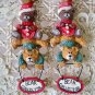 2 BEAR COLLECTOR CHRISTMAS ORNAMENTS STACK OF BEARS  **SO CUTE** *NEW*