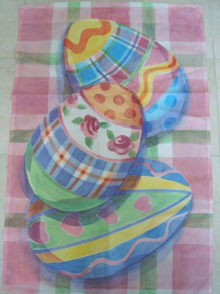 PRETTY EASTER EGGS TOLAND DECORATIVE FLAG *NEW*