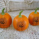 GRANDIN ROAD SET OF 3 HALLOWEEN TRICK OR TREAT FAUX PUMPKINS ***SO CUTE***
