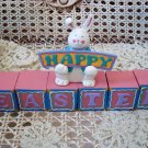 MIDWEST OF CANNON FALLS HAPPY EASTER BUNNY WITH BLOCK DECORATION ****SO CUTE****