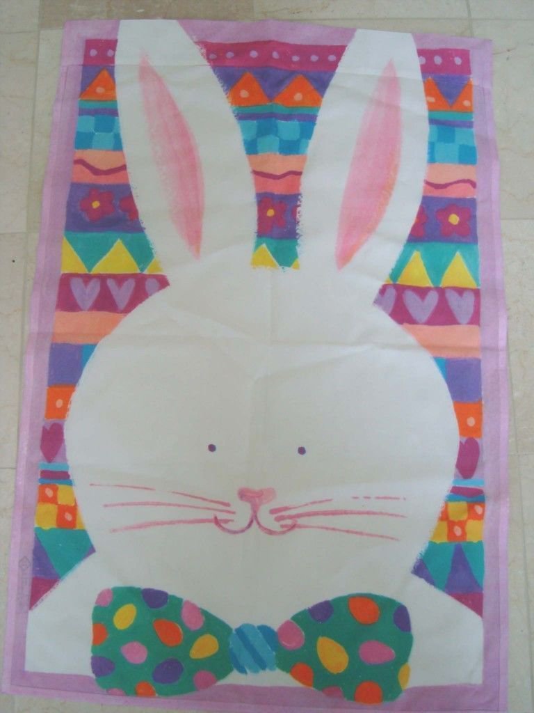 CUTE EASTER BUNNY WITH BOW TIE TOLAND DECORATIVE FLAG *NEW*