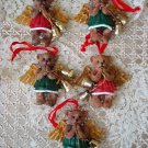 5 ADORABLE ANGEL BEAR ORNAMENTS WITH BELLS CHRISTMAS ORNAMENTS ***NEW***