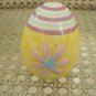 EASTER DECOR ONE EASTER CHICK BASKET & 2 GLASS EGGS WITH FLOWERS & BUNNIES