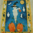 WHIMSICAL GHOST TRICK OR TREAT LARGE HALLOWEEN FLAG ****SO CUTE****