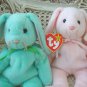 SET OF 4 ADORABLE TY EASTER BUNNIES BEANIE BABIES ***RETIRED***