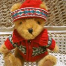 CHRISTMAS TEDDY BEAR IN ZIPPERED SWEATER *NEW* *SO CUTE**