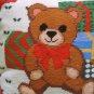 CHRISTMAS TEDDY BEAR WITH BOW CHRISTMAS PILLOW **NEW*** *SO CUTE**