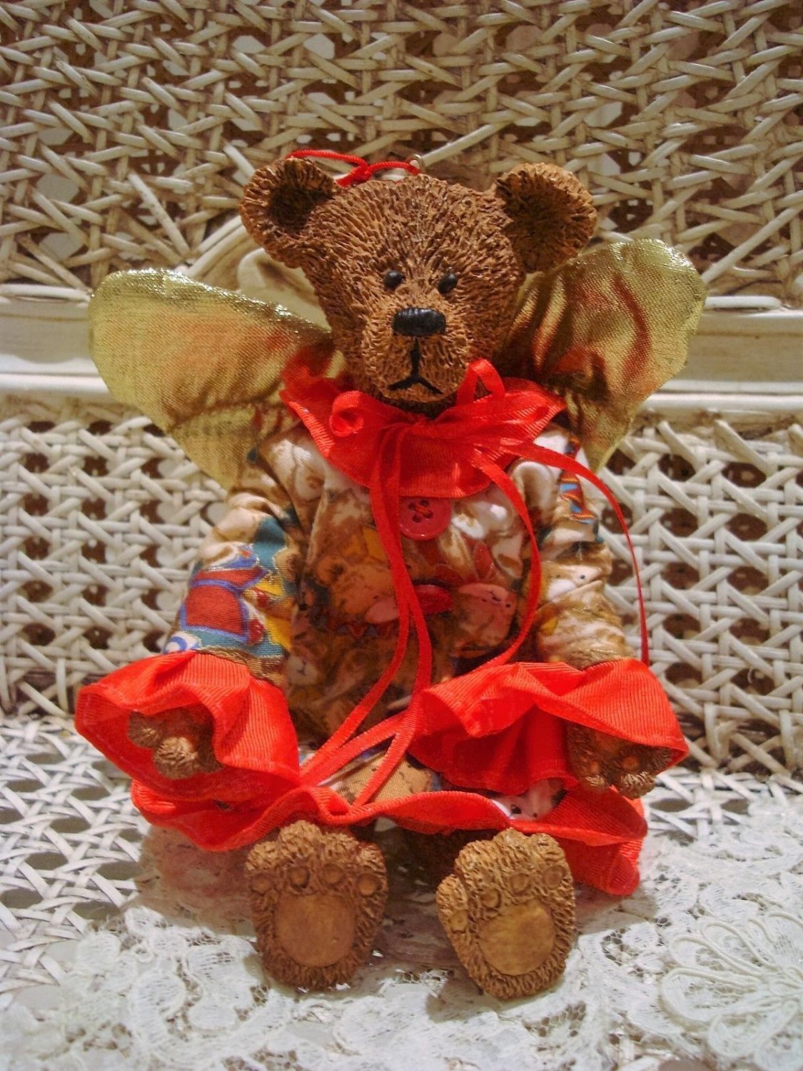 LARGE ANGEL TEDDY BEAR CHRISTMAS ORNAMENT  *NEW*