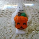 RARE MIDWEST of CANNON FALLS  MINI GHOST HOLDING PUMPKIN FIGURINE ***SO CUTE***