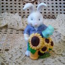 EASTER BUNNY FIGURINE WITH SUNFLOWERS & WATERING CAN ***SO CUTE***