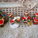 4 ADORABLE CHRISTMAS TEDDY BEAR ORNAMENTS SANTA PRESENTS  **SO CUTE** *NEW*