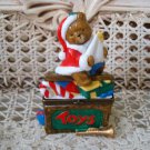 MIDWEST OF CANNON FALLS CHRISTMAS TEDDY BEAR TOYLAND MUSICAL PORCELAIN BOX *NEW*