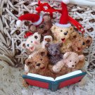 HOLLY BEARIES RETIRED CHRISTMAS BEARS CAROLING CHRISTMAS ORNAMENT **NEW**