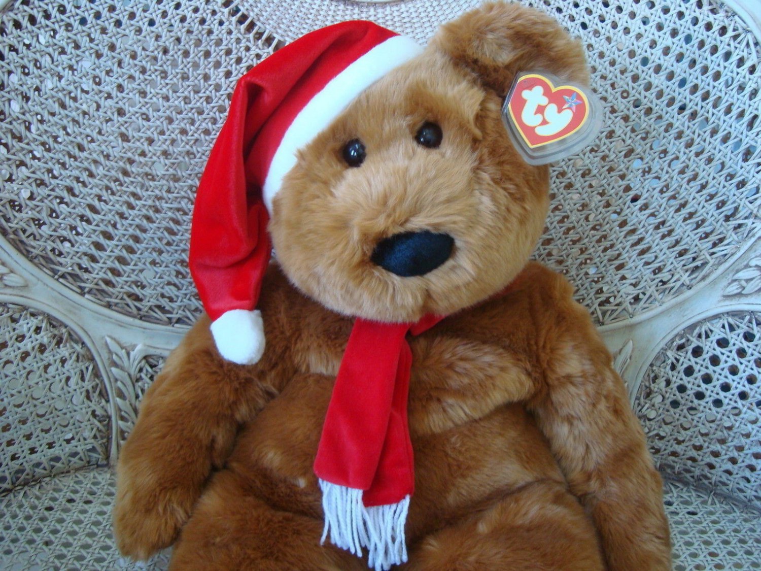 RARE EXTRA LARGE TY SANTA TEDDY BEAR 29