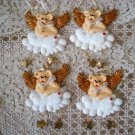 HOLLY BEARIES 4 RETIRED CHRISTMAS BEAR ANGELS PRETTY CHRISTMAS ORNAMENTS *NEW*
