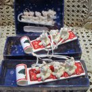 SNOW BEARIES 3 RETIRED BEARS ON SLEDS CHRISTMAS ORNAMENTS **NEW**