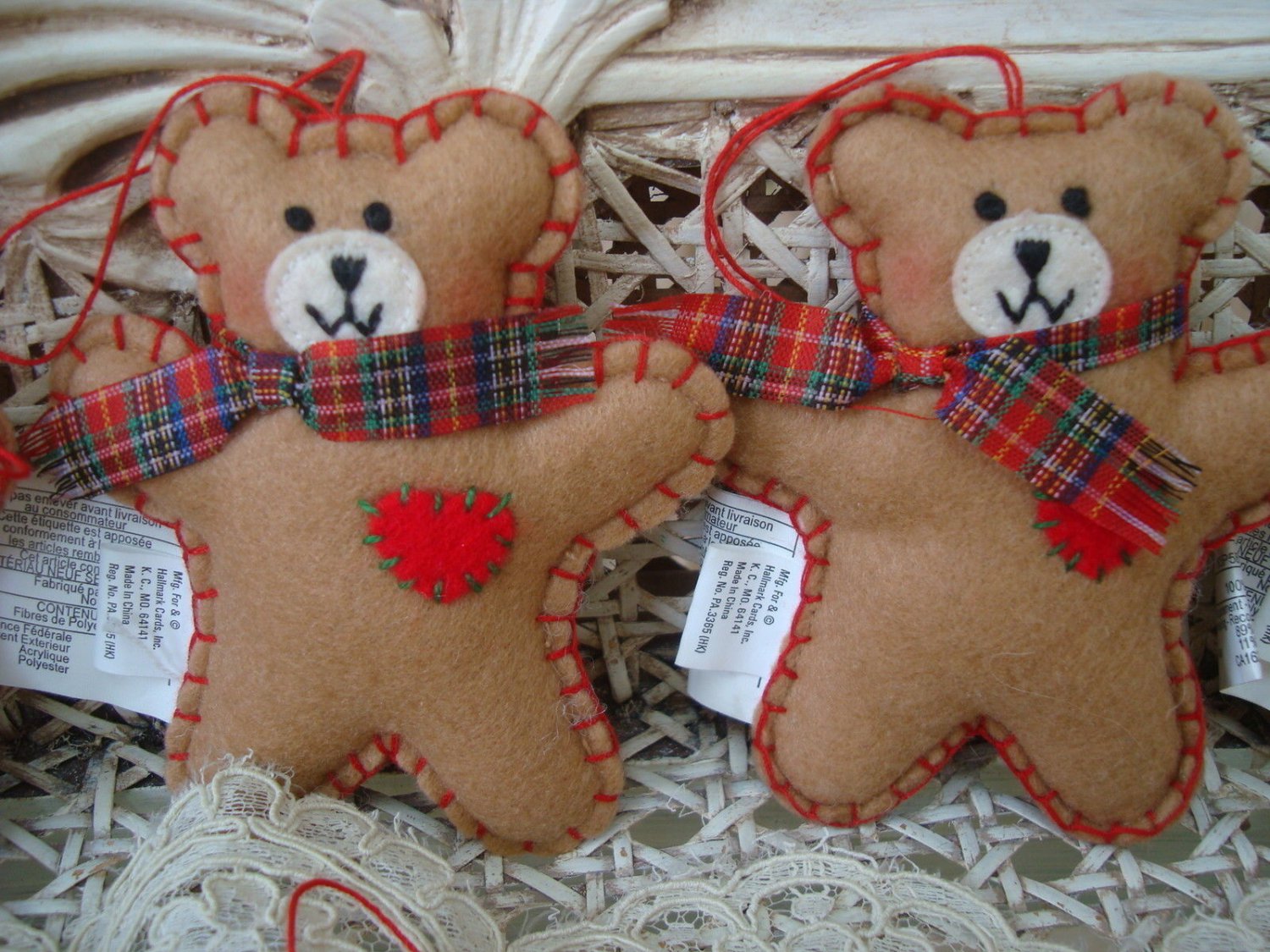 plush teddy bear christmas ornaments