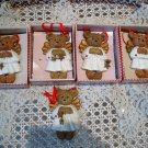 HOLLY BEARIES 5 RETIRED CHRISTMAS ANGEL BEARS IN DRESSES CHRISTMAS ORNAMENTS