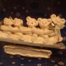 SNOW BEARIES 4 RETIRED BEARS ON SLEDS CHRISTMAS ORNAMENTS **NEW**