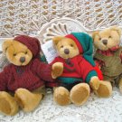 RUSS BERRIE SET OF 3 ADORABLE 6" TALL BENJI BEARS **SO CUTE*** NEW