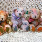 RUSS BERRIE SET OF 3 MAYBERRY 10" TALL PRETTY RAINBOW COLORED BEARS **SO CUTE**