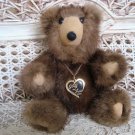 GORGEOUS VINTAGE STUFF N FURS 7" TALL JOINTED MINK TEDDY BEAR **SO CUTE**