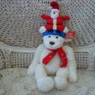 ADORABLE GUND 16" TALL CHRISTMAS BEAR WITH SANTA HAT & SCARF ***SO CUTE***