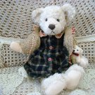 RUSS BERRIE COSETTE 16" BEAR IN SWEATER WITH BABY BEAR **SO CUTE*** NEW