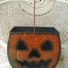 LARGE SHABBY VINTAGE INSPIRED CRACKLE METAL PUMPKIN LUMINARY HALLOWEEN ***ADD LIGHTS***