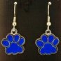 Wildcat Blue Paw print Earrings