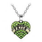 FAITH rhinestone pendant necklace green