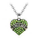 Green Daughter cz rhinestone necklace