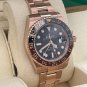 GMT Master II Black Brown Root Beer Rose Gold Mens Watch