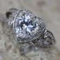 Heart shape Red or White Italian zircon ring