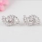 White Gold Plated AAA High End Zircon, Very Shiny And Elegant Studs Earrings