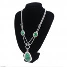 Statement necklace with a natural Malachite center piece