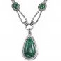 Statement necklace with a natural Malachite center piece